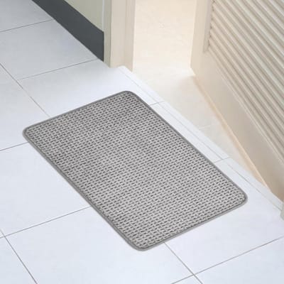 Allecto Plus - Microvezel badmat voor badkamer - Super absorberend - Antislip - Zacht douchetapijt - Grijs 40 x 60 cm