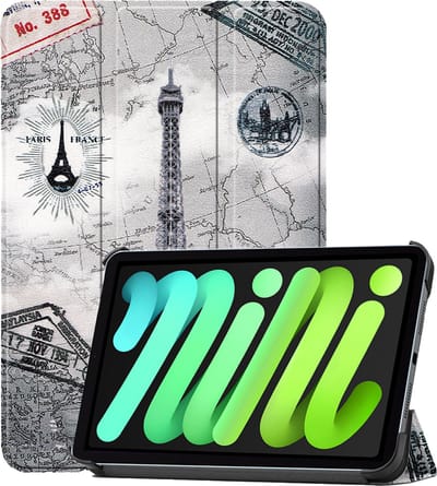Hoesje Geschikt voor Apple iPad Mini 7 (2024) - 8.3 inch - 7e Generatie - Dun & Stevig - Trifold Bookcase - Hard Cover - Hardcover Book Case - Tablet Hoes - Eiffeltoren