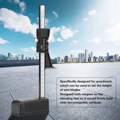 Dailygoods- Hoogtemeter Digitale Precisie - Magnetische Voet - Compact Formaat - Slijtvast Kunststof - LCD Digitaal Scherm - Voor Houtbewerking - Dieptemeter
