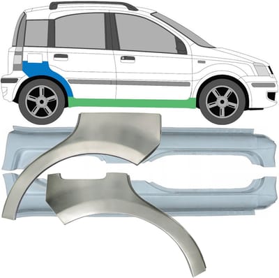 Reparatiepaneel dorpel + achterspatbord voor Fiat Panda 2003-2012