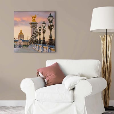 Canvas print DD123287 Pont Alexandre A.S. Création 0,5 x 0,5 m Kleurrijk Kantoor Hal/Gang Keuken Slaapkamer Woonkamer