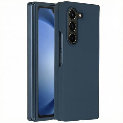 Accezz Hoesje - Geschikt voor Samsung Galaxy Z Fold 5 - Liquid Silicone Backcover - Donkerblauw