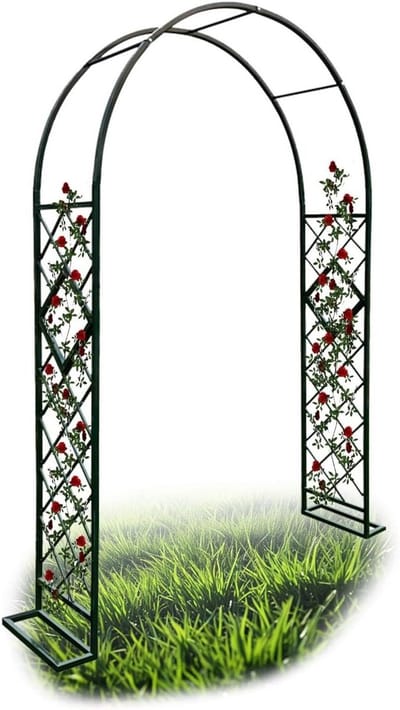 Tuinboog Klimplanten - Rozenboog Prieel - Decoratie Tuin - Gegalvaniseerd Staal - 180x240x40cm - Groen
