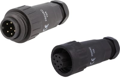 250V kabelverbinder - Male + Female - 7-aderig - IP67