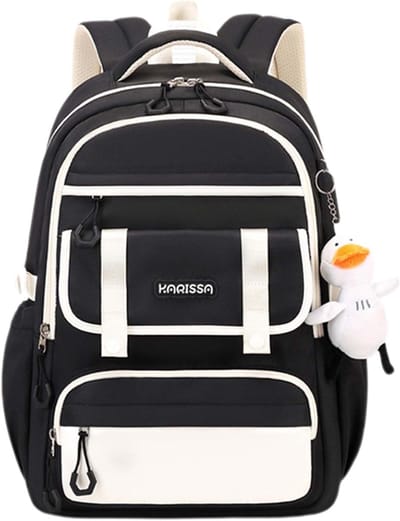 YAGXIG Rugzak voor meisjes - Rugzak voor meisjes - Geschikt voor school - Leuk en mooi - Rugzak met grote capaciteit voor laptop - Rugzak voor tieners - Rugzak voor dagelijks gebruik en reizen (zwart)