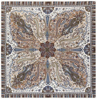 ROECKL sjaal Paisley Mirage 90x90 Multi Beige veelkleurig