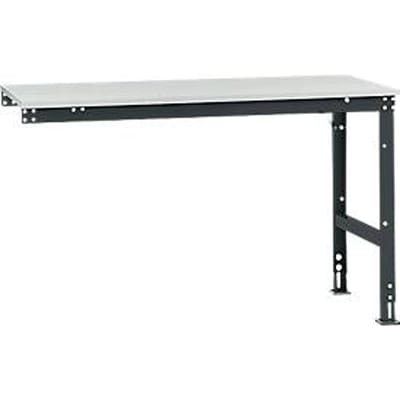 Manuflex aanbouwtafel UNIVERSAL Standaard, 1500 x 800 mm, melamine lichtgrijs, antraciet