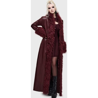 Killstar - Gothic Lange jassen - What Darkness Returns - Dark Haven Coat - XS tot XXL - voor Vrouwen - rood
