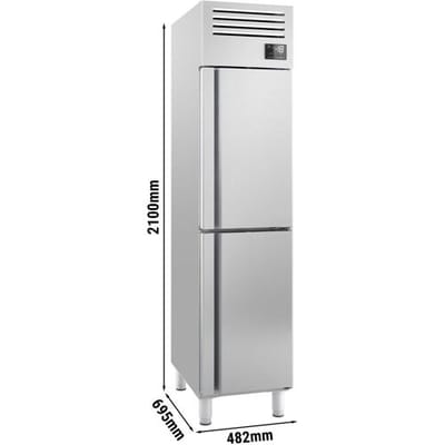GGM Gastro Tiefkühlschrank Edelstahl Premium PLUS - 325 Liter - GN 1/1 - 325 Liter - mit 2 Halbtüren Zilver