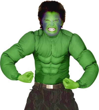 Gespierd shirt groen Hulk spierballen kind