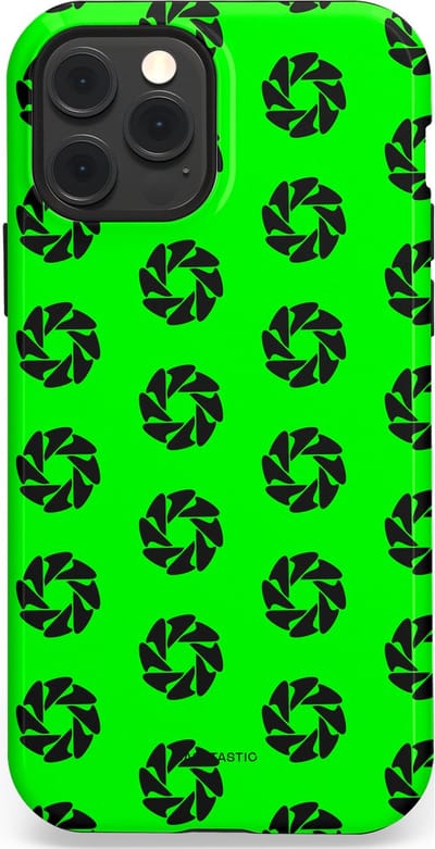 Casetastic hoesje geschikt voor Apple iPhone 12 / Apple iPhone 12 Pro - MagSafe - Dubbellaagse bescherming - Neon Groene Cirkels - Fashion Case - Groen Zwart