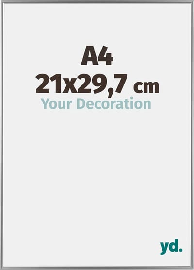 Your Decoration - Fotolijst A4 21x 29,7 cm - Kunststof - Zilver Hoogglans - Evry