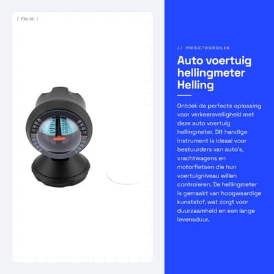 Dailygoods- Hellingmeter digitaal - Kunststof - 360 graden rotatie - Nauwkeurig display - Auto/boot/motorfiets - Duurzaam materiaal - Inclinometer
