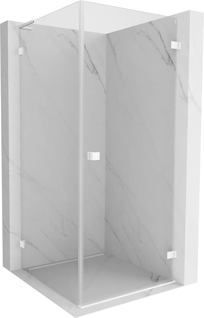 Mexen Lunar-B L draaideur douchecabine rechts 80 x 80 , transparant, wit - 832L-080-080-20-00-P