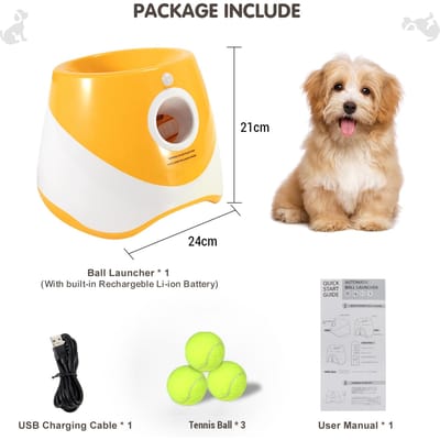 Automatische Hondenbalwerper met 3 Ballen Interactieve Tennisbalwerper voor Honden Huisdier Balwerp Machine voor Binnenshuis lichtgroene kleur