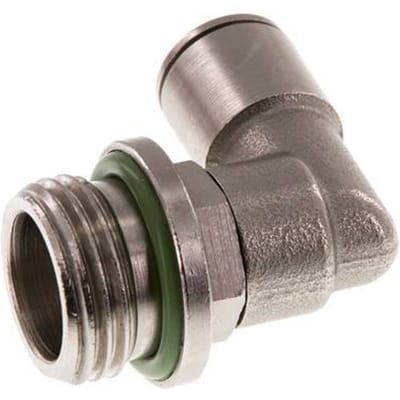 10mm x G1/2'' 90 graden L-verbinding Messing Insteekfitting Buitendraad Draaibaar FKM