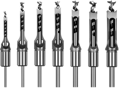 Holeschacht Boor Set - Houtbewerking HSS Houtbeitel - Voorboren Boren - Timmerman Gaatjes Invoeren Boor Set - 6.4 mm - 8 mm - 9.5 mm - 10 mm - 11 mm - 12.7 mm - 14 mm - 16 mm (7 Stukken)