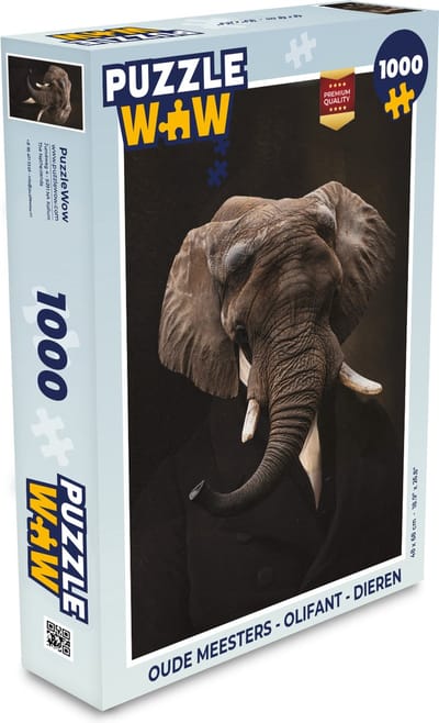 Puzzel Oude Meesters - Olifant - Dieren - Legpuzzel - Puzzel 1000 stukjes volwassenen