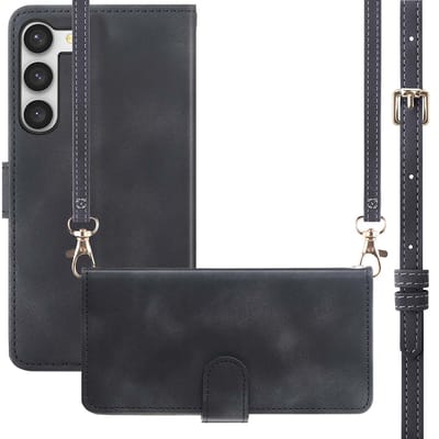 imoshion Hoesje - Geschikt voor Samsung Galaxy S23 - Bookcase met koord - Zwart