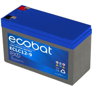 Ecobat - 9AH AGM accu voor uw scootmobiel (Ecobat) - 15.1 cm x 6.5 cm x 10.1 cm (LxBxH)