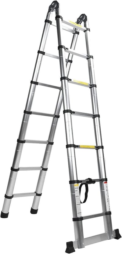 Lexium Telescopische Ladder - Telescopische Vouwladder - Werkhoogte - Aluminium - Geschikt voor Particulier en Professioneel Gebruik - Telescopische Vouwladder - Max. Belasting 150 kg