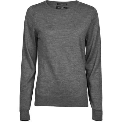 Tee Jays - Dames Crew Neck Pullover Sweater - Grey Melange maat S