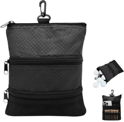 Golftas - opbergtas voor golfschoenen - golftas - golfaccessoires - drielaags - geschikt voor golf - buitensporten - zwart - 16,5*22,5 cm