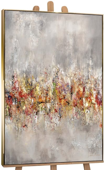 Canvas schilderij groot handgeschilderd heldere horizon abstract optimistisch – YS-Art Gallery – Optimistische wanddecoratie voor woonkamer – Modern schilderij voor hal en kantoor
