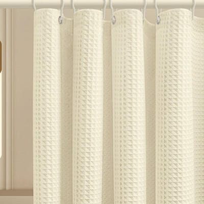 Verdikte Jacquard Wafelstructuur Douchegordijn Effen Kleur Badkamer Privacy Scheidingsgordijn Toilet & Douchecabine 150*200cm