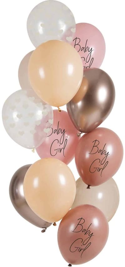 Folat - Ballonnen Baby Girl - 12 stuks - 33 cm