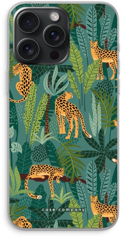 Case Company® - Hoesje geschikt voor iPhone 15 Pro Max hoesje - Luipaard 2 - Soft Cover Telefoonhoesje - Bescherming aan alle Kanten en Schermrand