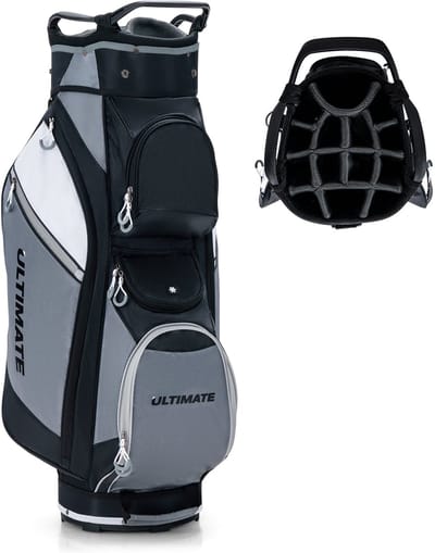 COSTWAY golftas, lichtgewicht golfcarttas, met regenhoes, 14 vakken voor golfclubs, ook geschikt voor gebruik op golftrolleys en golfcarts, 7/8 ritsvakken