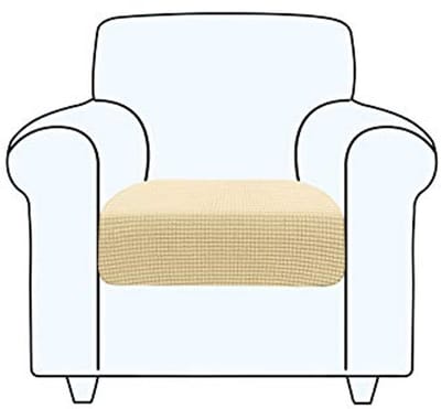 Bankkussen Hoes voor Meubelbescherming - Stretch Kussensloop voor 1-Zits Bank - Beige