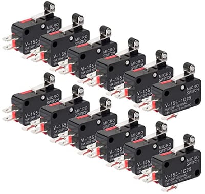 12 Stuks Micro Eindschakelaar SPDT Korte Scharnier Roller Hendel Arm voor Arduino