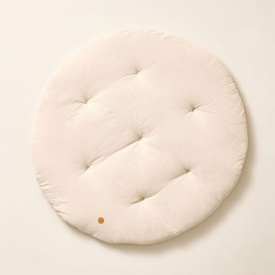 Petite Amélie Speelmat baby - Speelkleed rond - 100% Biologisch mousseline katoen - Luxe en veilige plek voor ontwikkelingsactiviteiten - Gebruik in speeltenten of tipi-tenten - Ø 100 cm - Beige