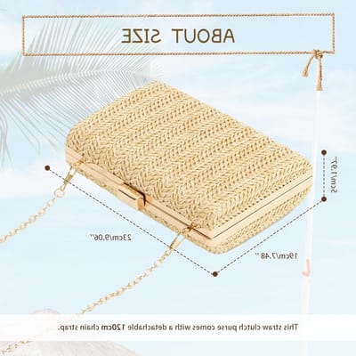Stijlvolle Stro Clutch Tas voor Vrouwen - Ideaal voor Zomeravonden, Strand en Feestjes, Handgemaakt en Woven
