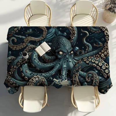 Oceaan Octopus Tafelkleed Feestdecoratie Eetkamer Huis Keuken Terrassen Waterdicht Vlekbestendig Tafelkleed 100x140cm