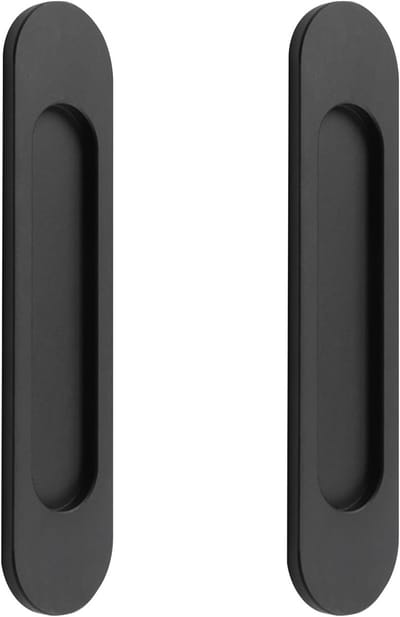 2-pack ovale schuifdeurgrepen, zelfklevende matzwarte aluminiumlegering, geen boren nodig, geschikt voor schuifdeuren, ramen, kasten
