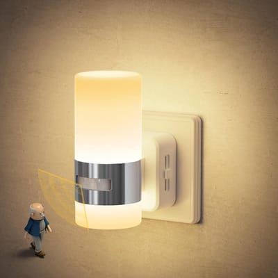 Dimbare Nachtlamp met Bewegingsmelder en 3 Modi - Warmwit Stekkerlicht voor Trap en Gang