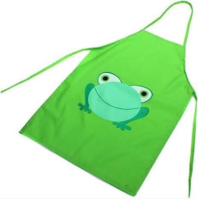 Finnacle - Verfschort - Kinderschort - Schort - Kookschort - Groen - Met kikker - Kliederschort - Kinder-verfschort - Knutselschort - Schilderschort - One size