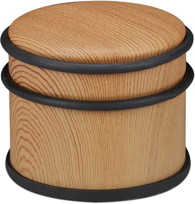 2x deurstopper binnen - rubber - 8 cm - deurvastzetter - houtlook - deurhouder