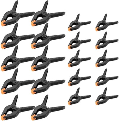 Dailygoods- Klemmen Set 20 Stuks - Veerklemmen 2 Inch/3 Inch - Schroefklemmen - Antislip Handgrepen - Hoogwaardig Nylon Materiaal - Flexibele Grip - Klem