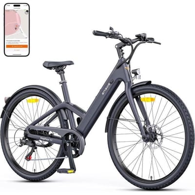 ENGWE N1 Air ST - Vélo électrique 28'' - Cadre en fibre de carbone - Autonomie 100 km - Batterie 36V 10Ah - Freins à disque - Gris grijs
