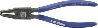 SW-Stahl 41402L Borgringtang 175 mm, gebogen, binnen I Borgringtang voor binnenborgringen volgens DIN-norm 5256 I Montagetang met dompelcoating