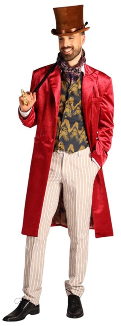Thetru – Willy Wonka Charlie - Verkleedkleding Kostuum – Bordeaux – Heren - Maat S