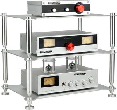 Hifi Rack voor Audio Componenten - Stevig Aluminium Frame en Zuilen