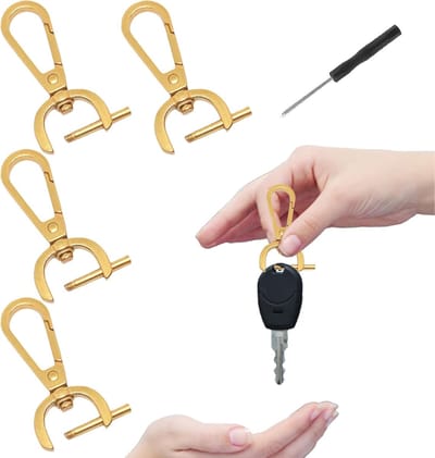 Karabijnhaken Set - Tassenhangers Draaiend - DIY Tassen Maken - Met Schroefbevestiging - Compact Formaat - Goudkleurig