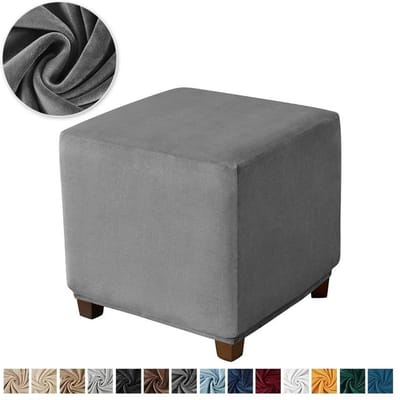 Fluwelen Ottomaanse Krukhoes Stretch Vierkante Voetenbankhoezen High-End Voetensteun Slipcover voor Woonkamer Fotstolar Stolki Do Stop S