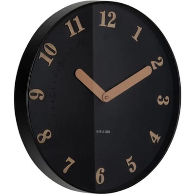 Karlsson Wandklok Amena - Zwart - 40x40x40cm - Wandklok Modern
