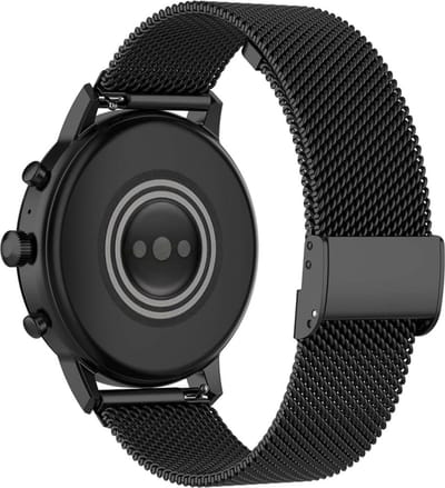 Milanees bandje - geschikt voor Garmin Vivoactive 4 / Venu 3 / Venu 2 / Forerunner 255 / Forerunner 265 / 570 (47mm) - zwart